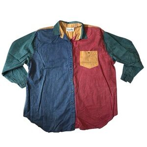 Vintage Colorblock Button Down Shirt